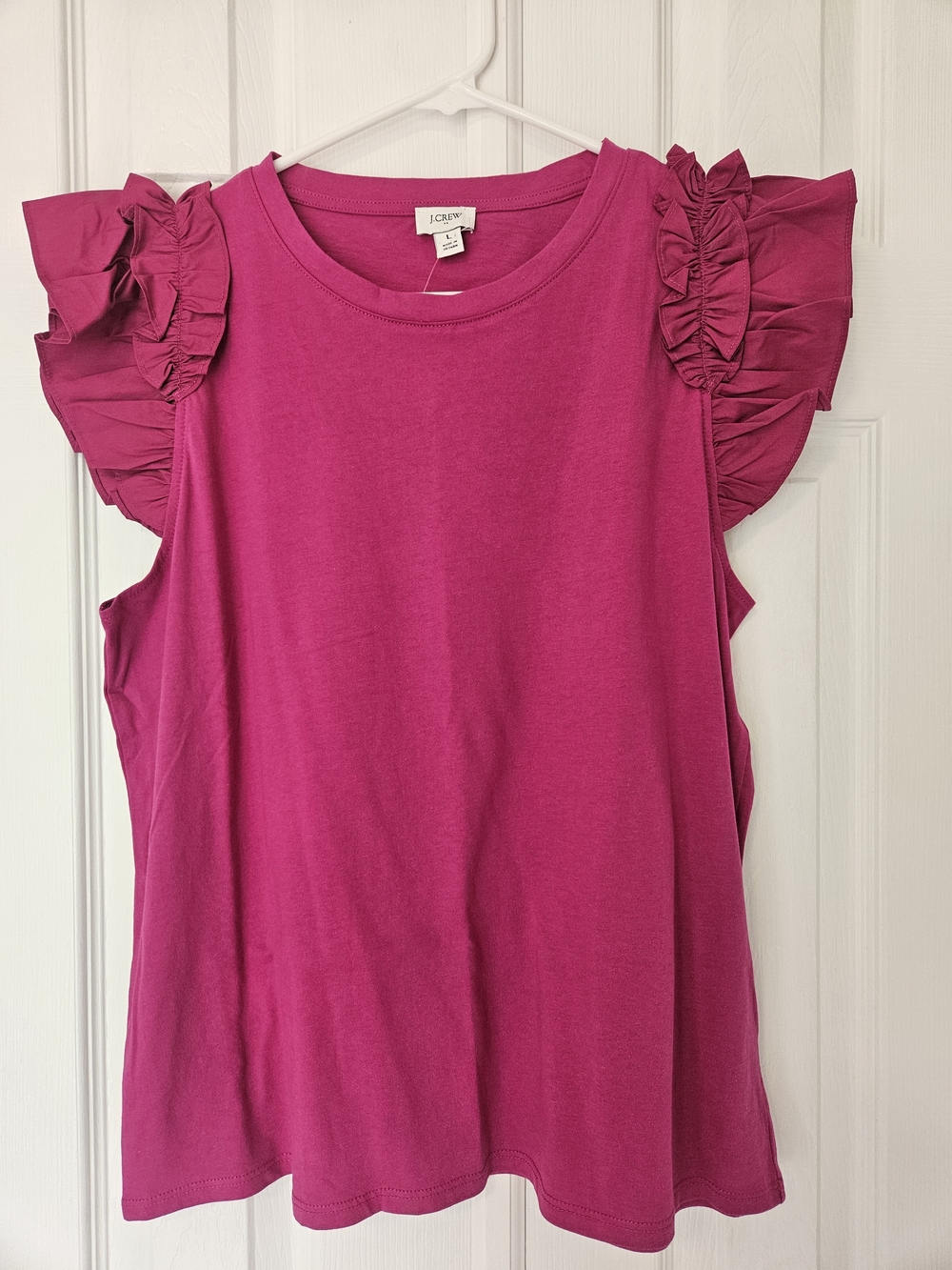 NWT J. Crew Ruffle Sleeve Tank - Fuchsia Pink